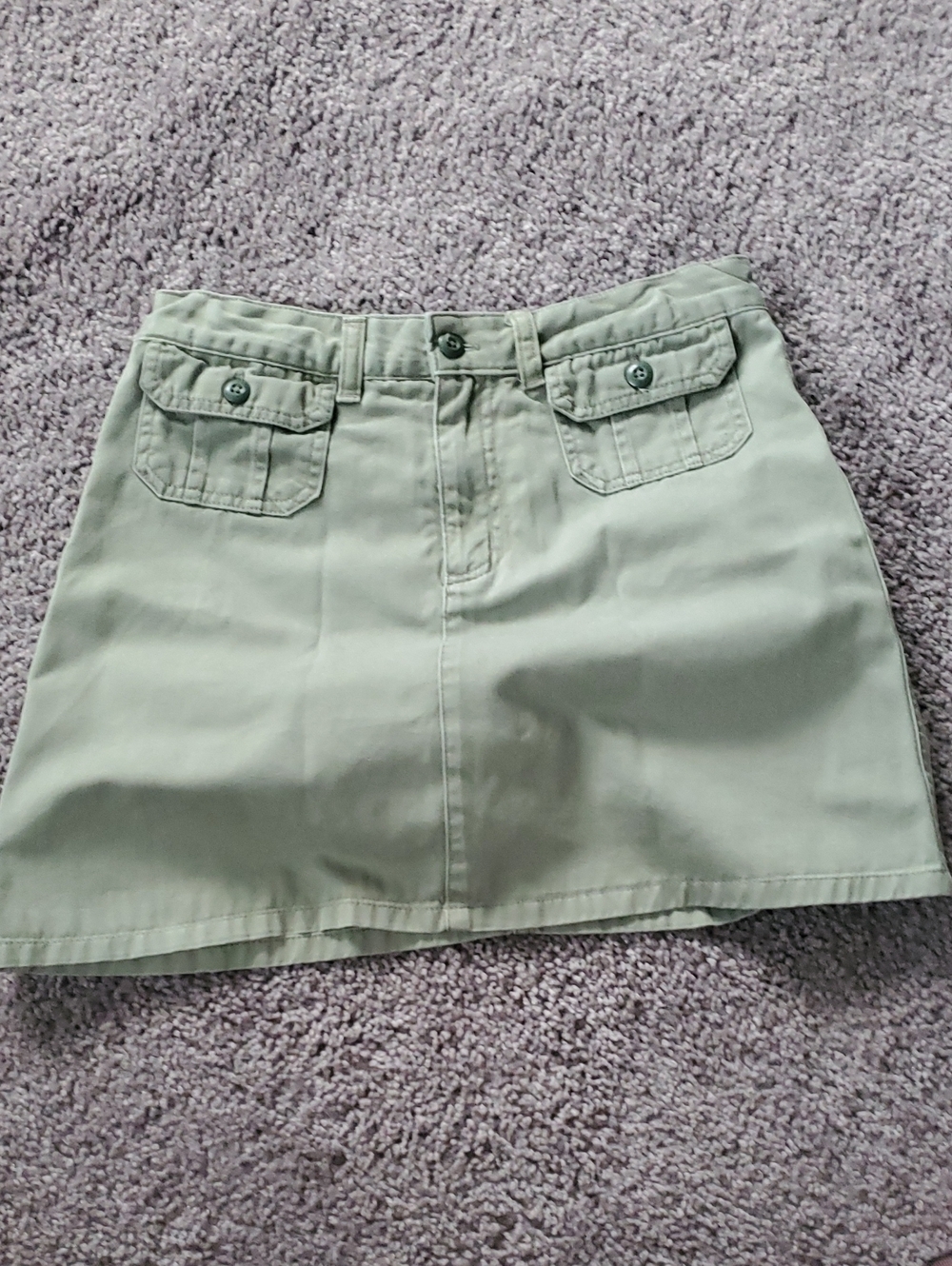 Lands End Olive Denim 2 Pockets Mini Skirt  SKORT Golf Liner,  Adjustable, Small